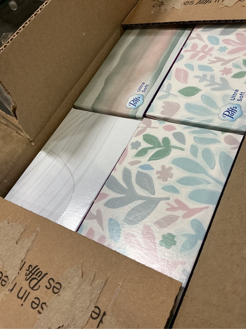 Condition photo showing Good Condition for puffs ultra soft non-lotion facial tissue, 8 family boxes, 124 facial tissues per box 124 count (pack of 8)