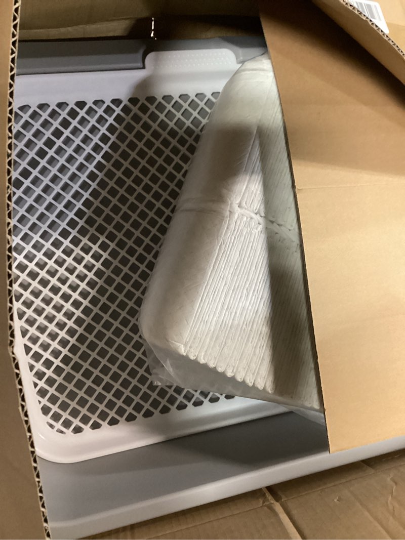 Condition photo showing Good Condition for xl dog litter box,pee pad holder, puppy pads holder,include box,pee pad&cloth,puppy potty training tray for small/medium dog