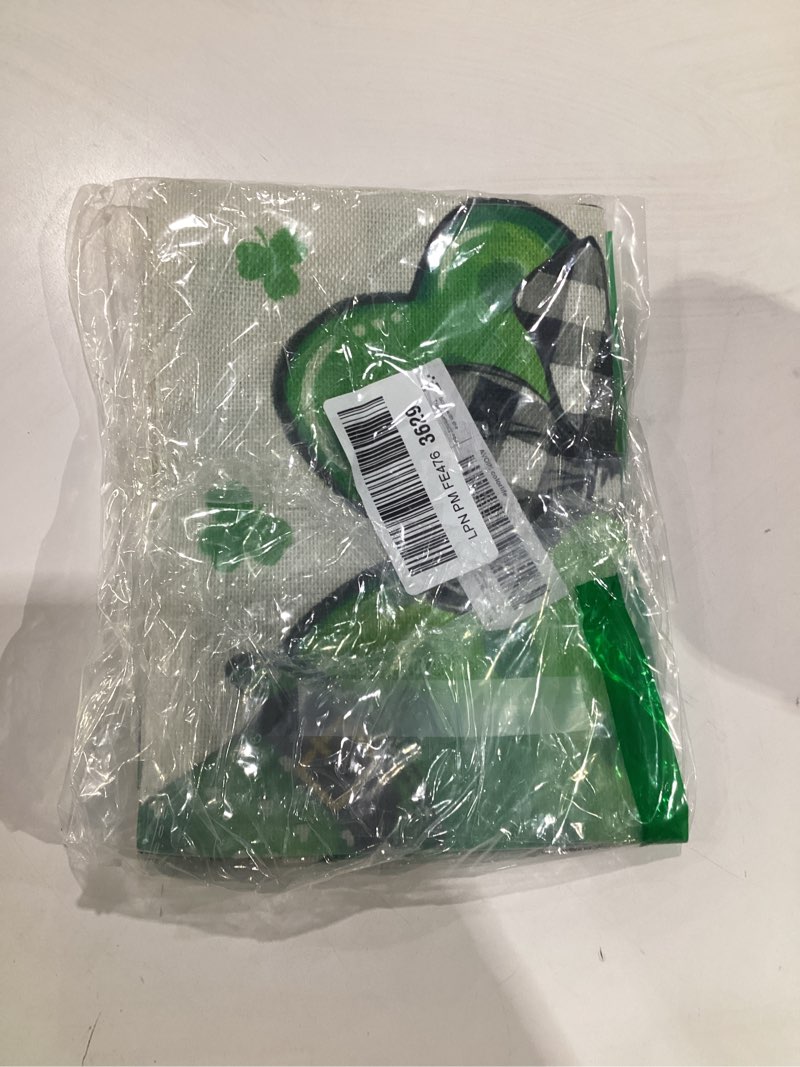 Condition photo showing Good Condition for AVOIN colorlife Happy St Patricks Day Garden Flag 12x18 Inch  Double Sided Outside, Lucky Shamrocks