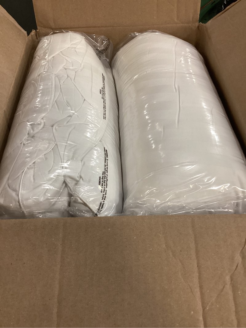 Condition photo showing As Is for homelab 2 pack queen pillows for sleeping - 100% breathable cotton case, soft plush down alternative filler, medium to soft neck support for side back and stomach sleepers, 20x30 down alternative queen (pack of 2)