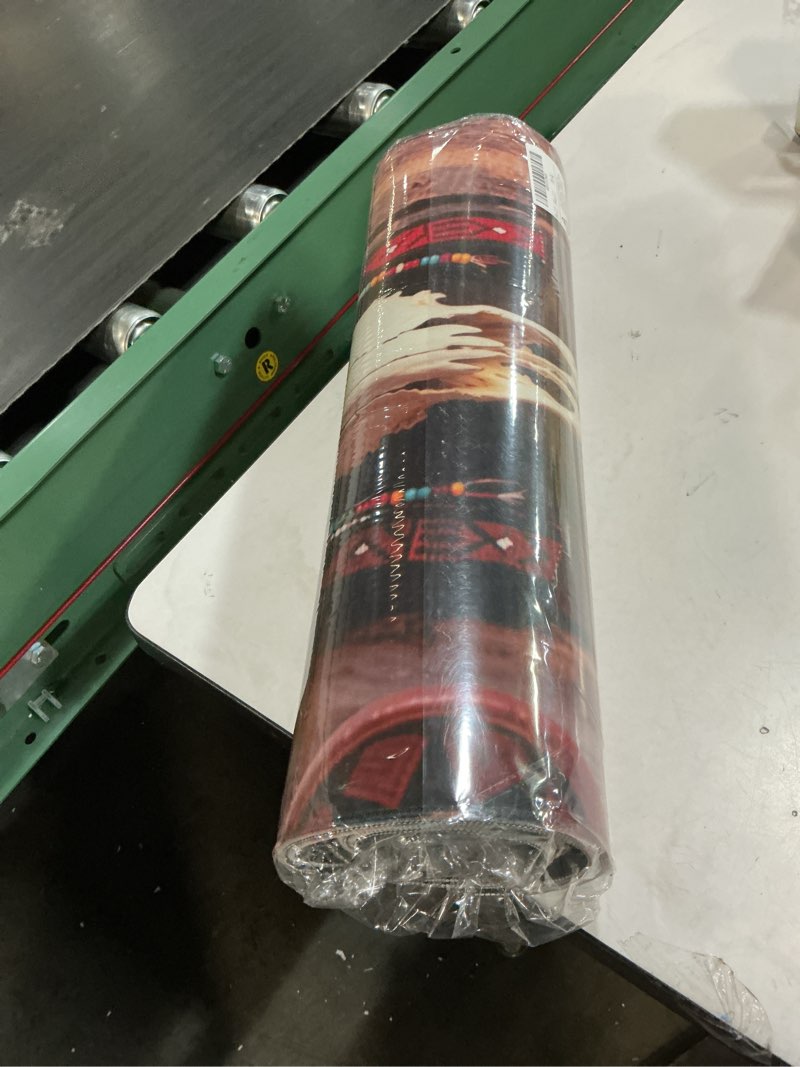 Condition photo showing New/Like New for luxury boho car floor mats full set | car decor for women men | tribal native american vintage bohemian pattern | heavy duty all-weather universal rubber liners | non-slip & odor-fre black - native american art design