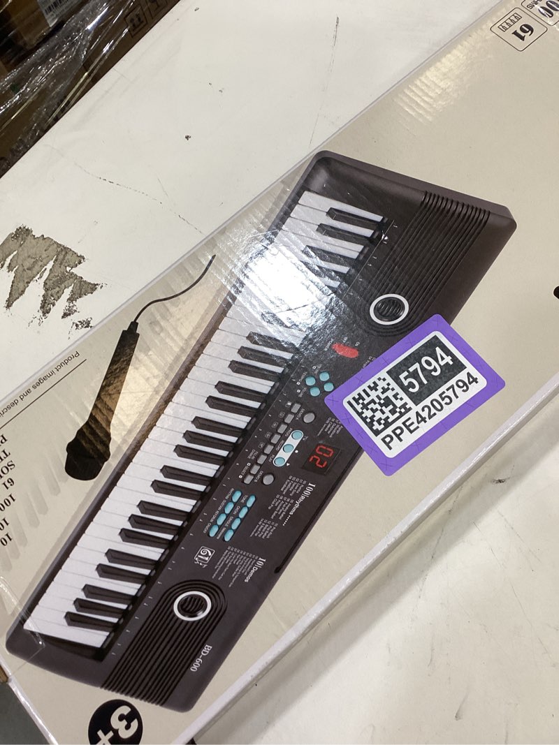 Condition photo showing Good Condition for 61 keys keyboard piano, electronic digital piano with built-in speaker microphone, portable keyboard gift teaching for beginners, electric piano for kids black