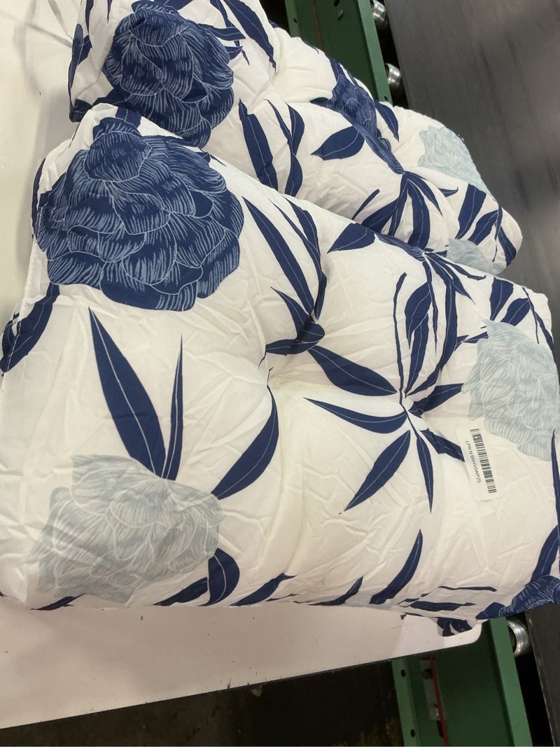Condition photo showing As Is for 2 pack rocking chair cushion, waterproof chairs cushions for adirondack chairs patio chair high back thicked cushions outdoor and indoor with ties, blue enchantress 2 pack blue enchantress
