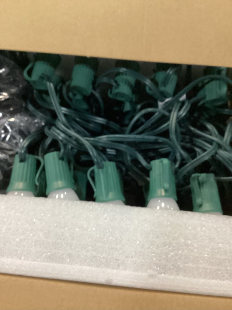 Condition photo showing New/Like New for brightown frosted c9 led christmas lights outdoor, 2 packs total 64ft pathway lights with 50 led bulbs and stakes, multicolor christmas decorations for outside driveway, walkway, sidewalk multicolor 32 feet*2 packs