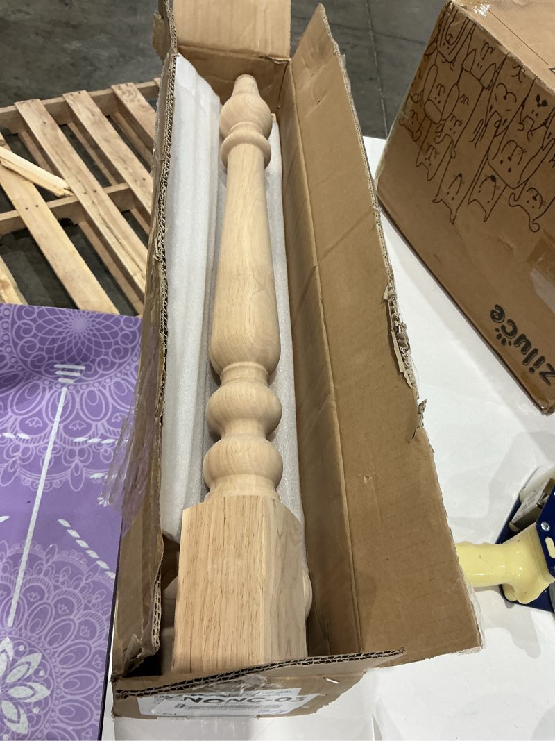Condition photo showing Good Condition for decorluxes unfinished farmhouse table legs dining table 2.8" x 29" set of 4 diy coffee table rustic turned style leg | easy to paint any color you want (29 inch)