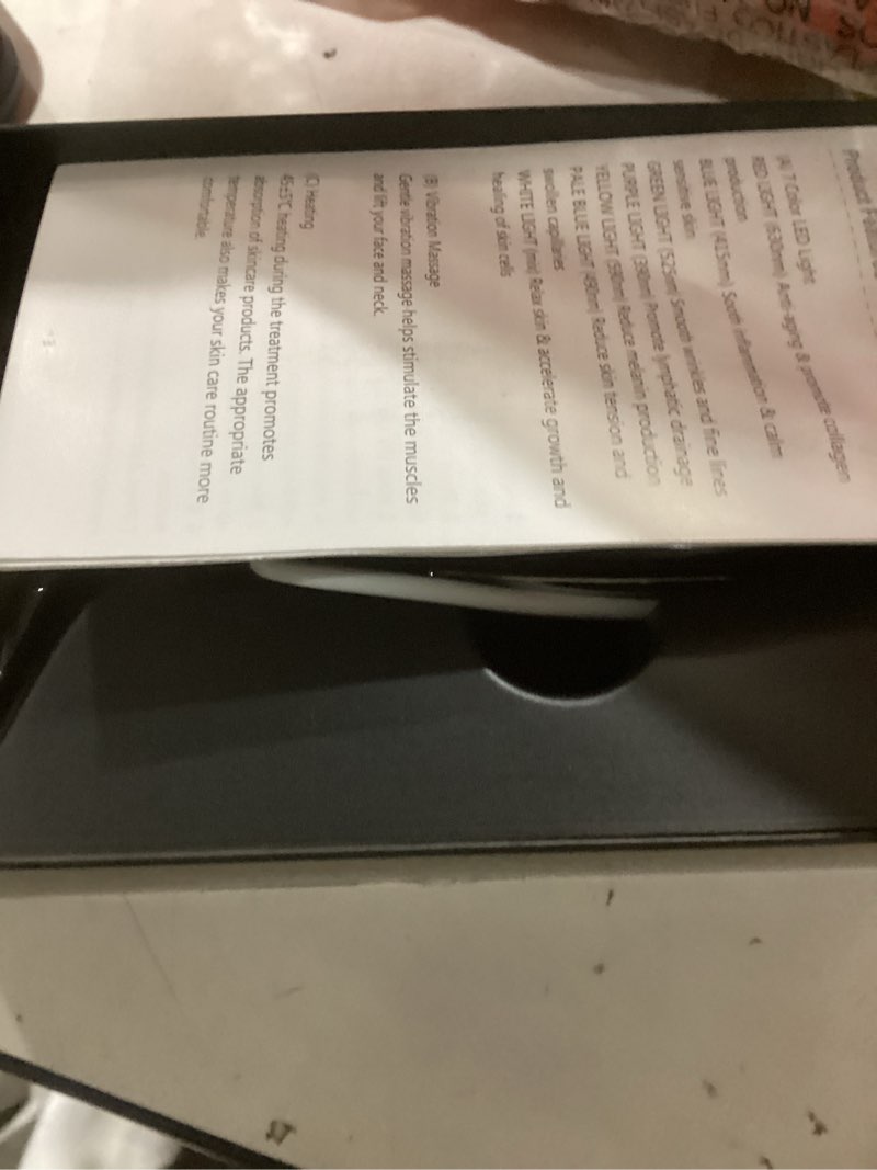 Condition photo showing New/Like New for 7 Color Galvanic Machines - Red Light Therapy for Face and Neck, Face Massager Tool for Wrinkles, Double Chin, Vibrating Facial Massager with Thermals, Black