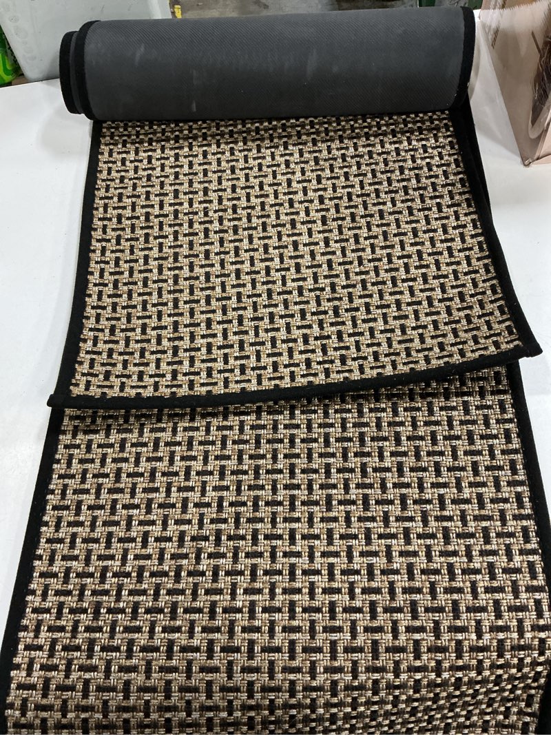 Condition photo showing As Is for kitchen rugs and mats non skid washable set of 2 pcs, absorbent runner rugs for kitchen, front of sink, kitchen mats for floor, 17.3"x 47"+17.3"x 29" (black)