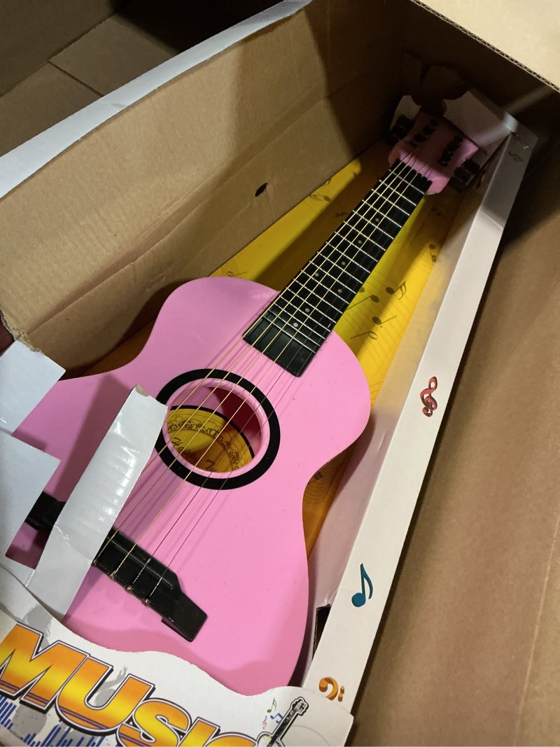 Condition photo showing Good Condition for 23" Acoustic Guitar, Kids 6 String Toy Guitar - Realistic Steel Strings - Beginner Practice First Musical Instrument for Children, Toddlers (Pink)