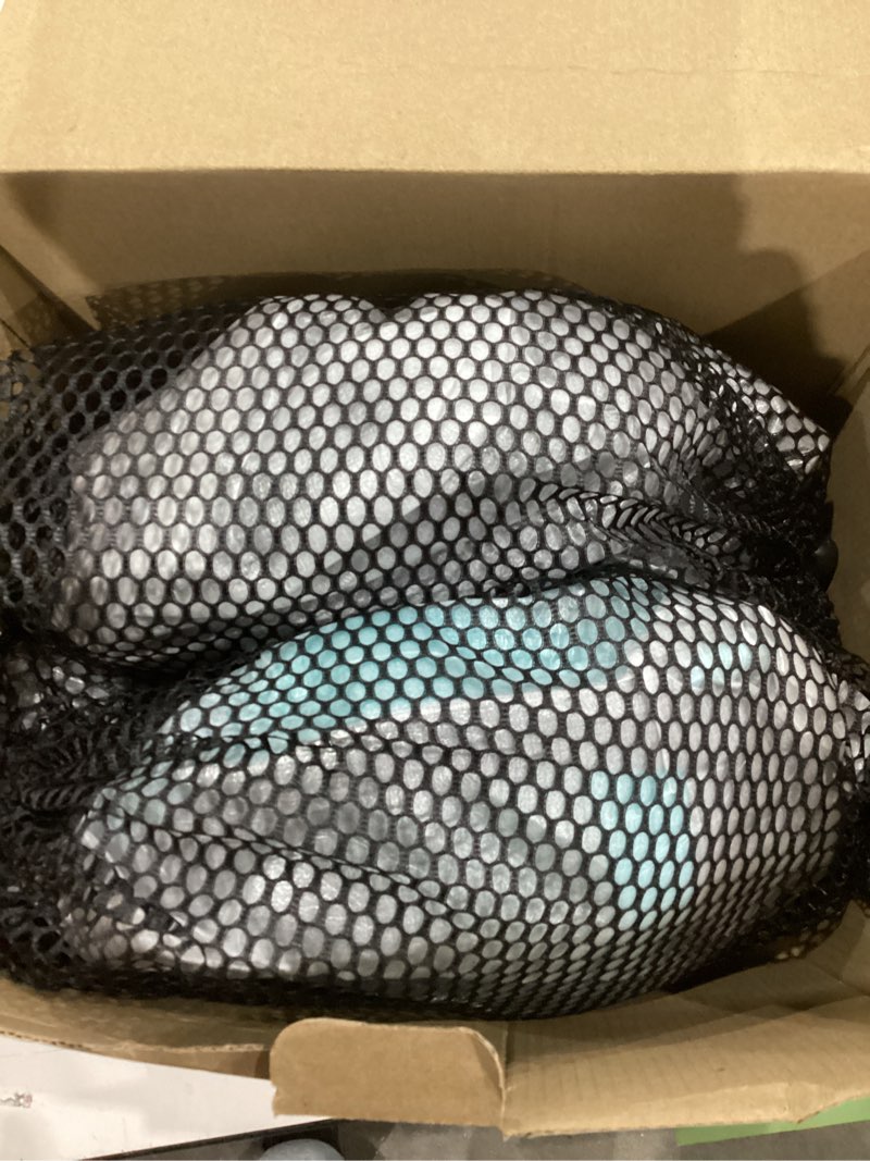 Condition photo showing Good Condition for full face snorkel mask, snorkeling gear for adults kids with latest dry top breathing system and detachable camera mount, with 180 degree panoramic view black green+black large-x-large