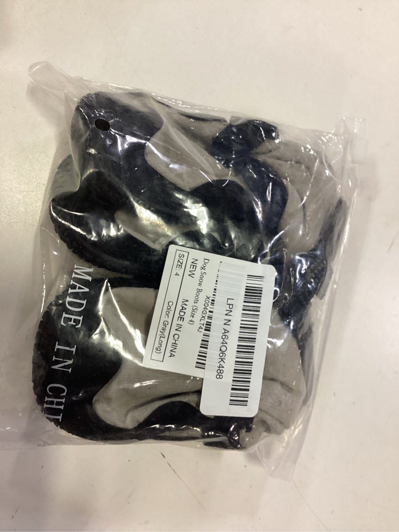 Condition photo showing As Is for Winter Dog Snow Boots with Warm Wool Lining, Dog Shoes for Large Small Medium Dogs, Dog Booties and Paw Protectors, Anti-Slip Dog Shoes with Reflective for Snow, Hardwood Floors, Hiking (Size 4) Thick wool-Grey Size 4 (For Width 2.0"-2.2")