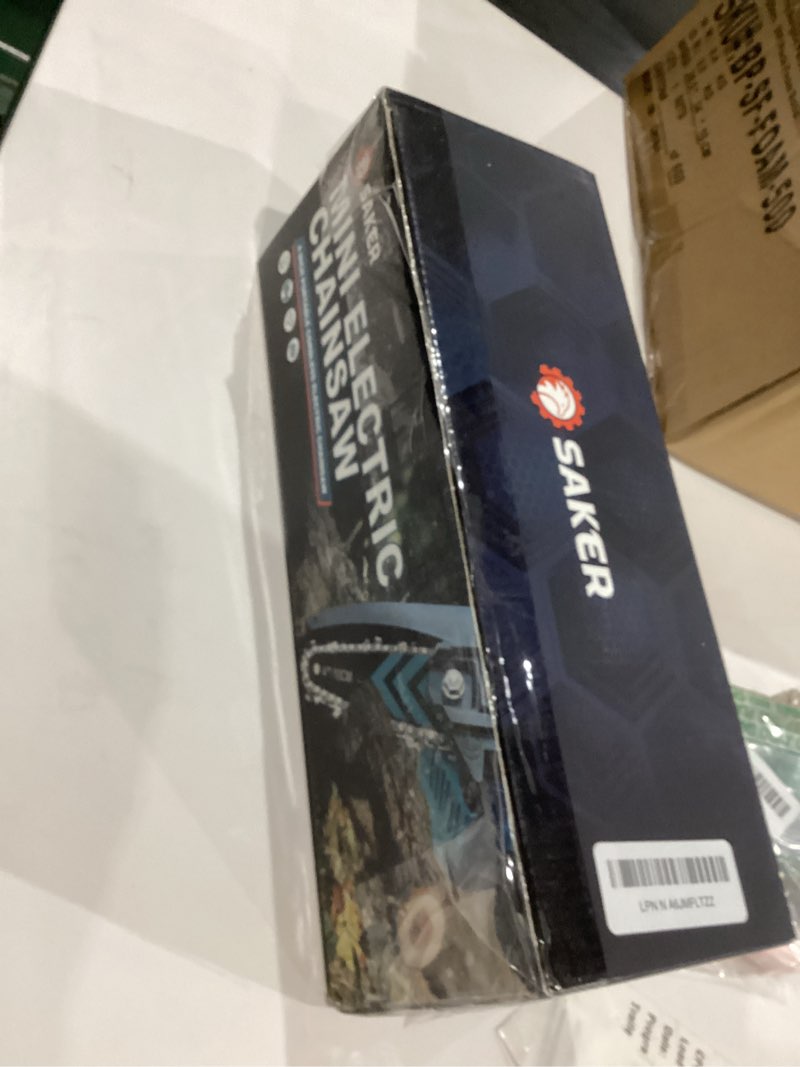 Condition photo showing New/Like New for Saker Mini Chainsaw,Portable Electric Chainsaws Cordless,Handheld Chain Saw Pruning Shears Chain Saws for Tree Branches,Courtyard,Household and Garden,Gifts for Men Dad Husband Women Blue Mini Chainsaw:1x Battery, 1x Chain