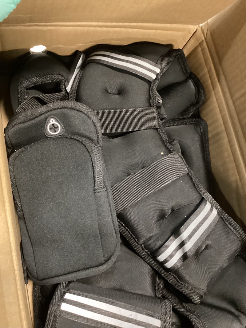 Condition photo showing As Is for liveet weighted vest women with pocket, sgs certified weighted vest for men, 5 10 15 20 25 30 lb weight vest with reflective strips adjustable buckle straps for walking running strength training cardio workout black 25lbs