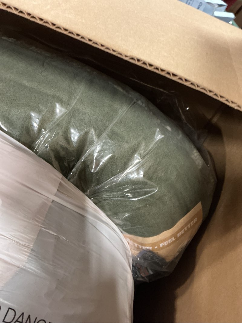 Condition photo showing As Is for Eddie Bauer - King Comforter Set, Solid Microsuede Bedding with a Plaid Ultra-Plush Faux Shearling Reverse, 3 Piece Bed Set with Matching Pillowcases (Big Lake Plaid Green, King) Big Lake Plaid Green King