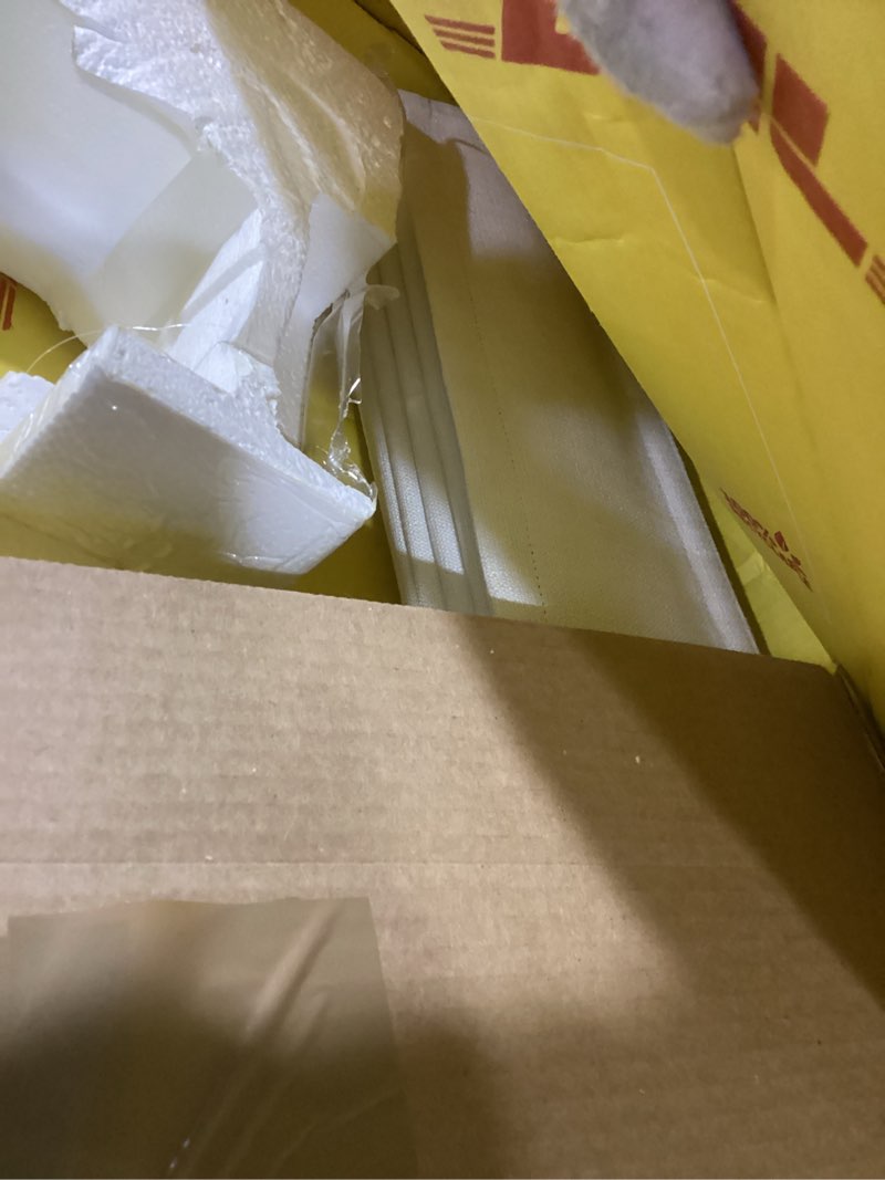 Condition photo showing Good Condition for no Drill Cordless Roman Shades for Windows, 32" W × 64" H - 100% Blackout - Linen - Mist White 100% Blackout - Linen - White 32" W × 64" H