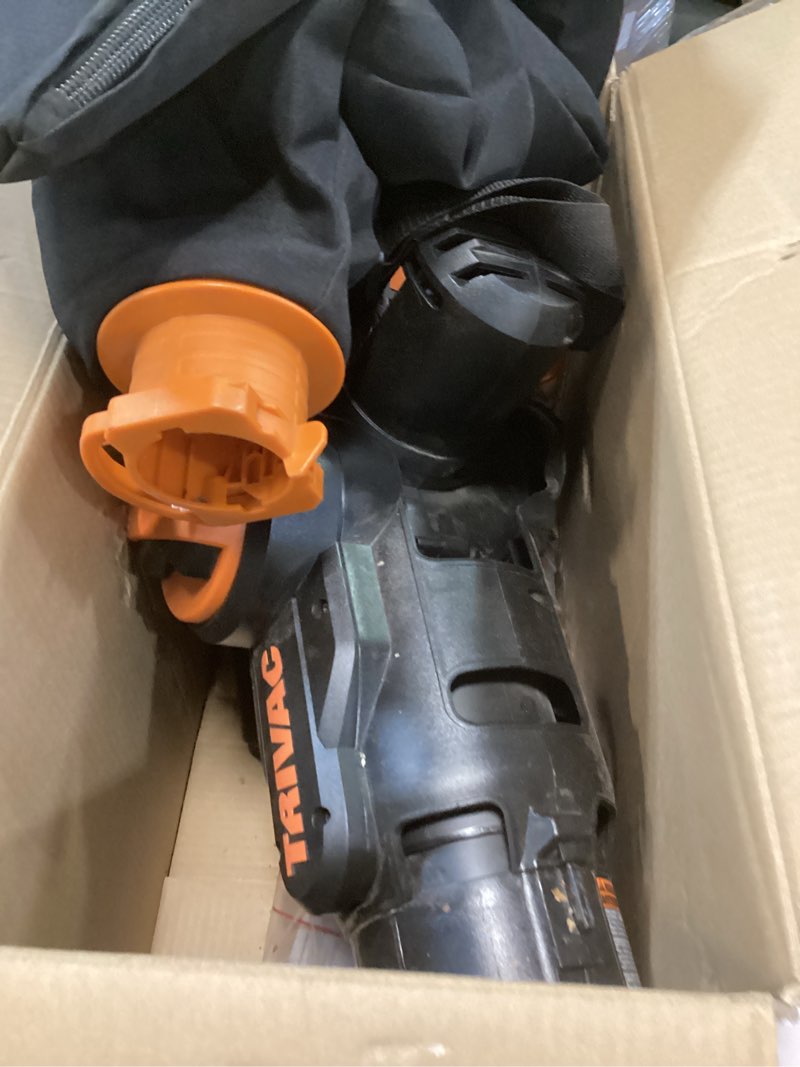 Condition photo showing As Is for WORX 12 Amp Trivac 3-in-1 Electric Leaf Blower/Mulcher/Yard Vacuum - WG512