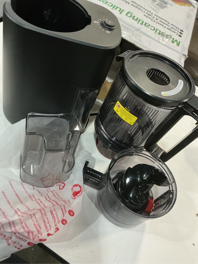 Condition photo showing Good Condition for cold press juicer, 6.5\\\\\\\\\\\\\\\" wide feed chute juice extractor machine with handle, high juice yield, 350w professional slow masticating juicer for whole vegetables & fruits, easy to clean for batch juicing