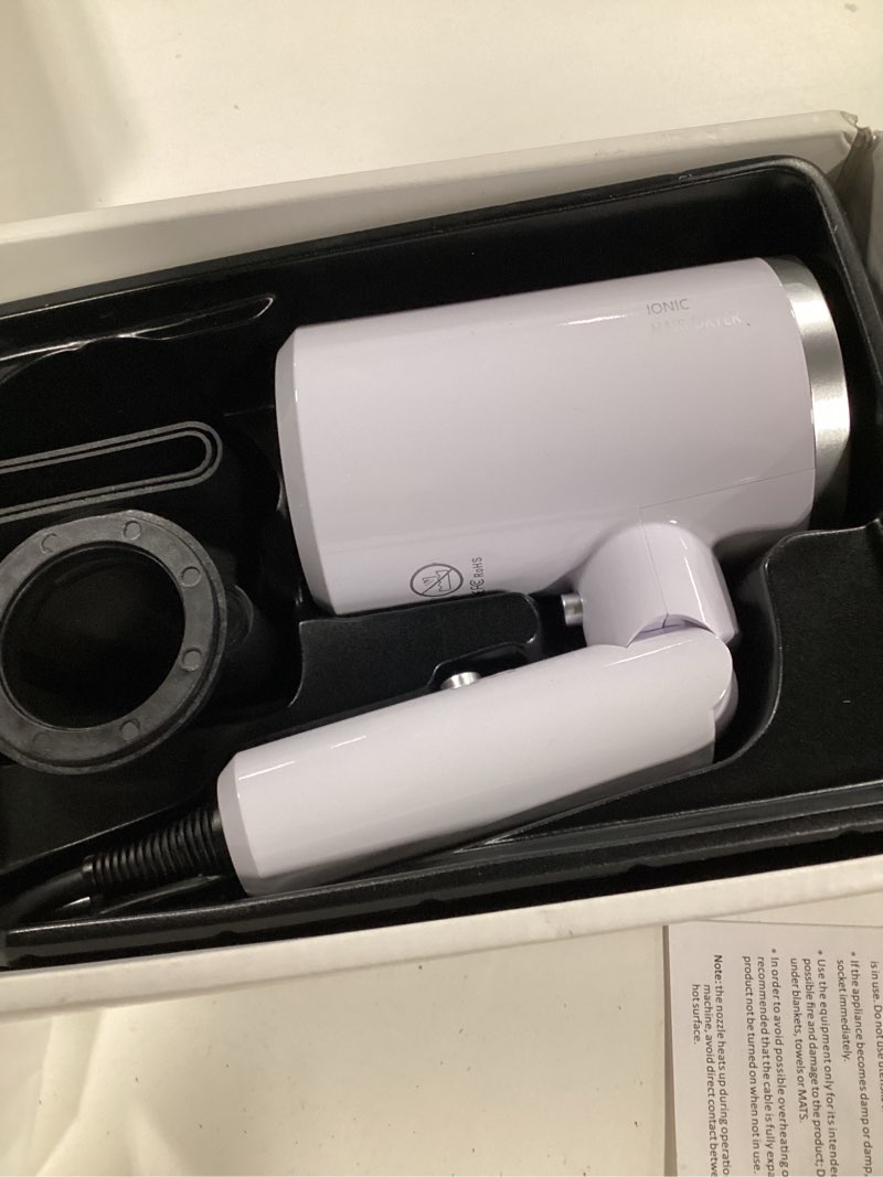 Condition photo showing Good Condition for conair compact hair dryer with folding handle, 1875w travel blow dryer with diffuser and concentrator attachments, 2 heat & 2 speed settings, dual voltage, grey 1 count (pack of 1)