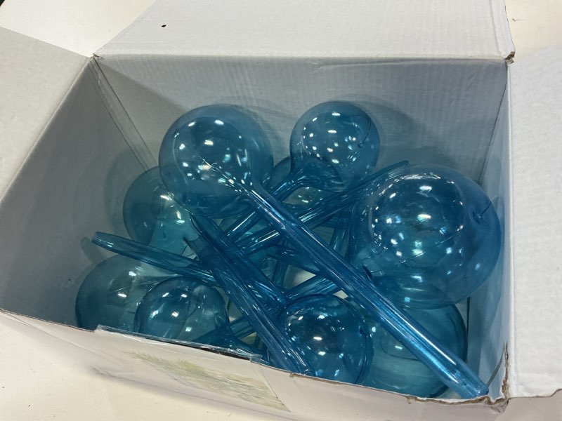 Condition photo showing Good Condition for soilagua 12-pack plastic plant watering globes, premium pvc shatter-resistant plant waterer, tapered opening self watering planter insert, automatic watering spikes for daily & vacation plants care m – 12 pack aqua blue