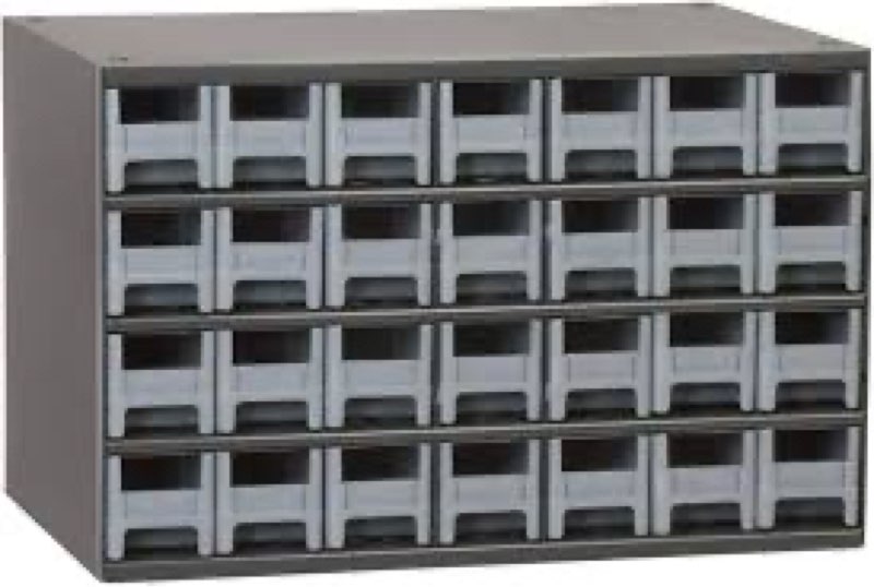 Akro-Mils 19909 Steel Parts Garage Storage Cabinet Organizer for Small Hardware, Nails, Screws, Bolts, Nuts, and More, 17-Inch W x 11-Inch D x 11-Inch H, 9-Drawer, Gray Cabinet/Black Drawers Gray Cabinet/ Black Drawers 17-Inch W x 11-Inch D x 11-Inch H Or