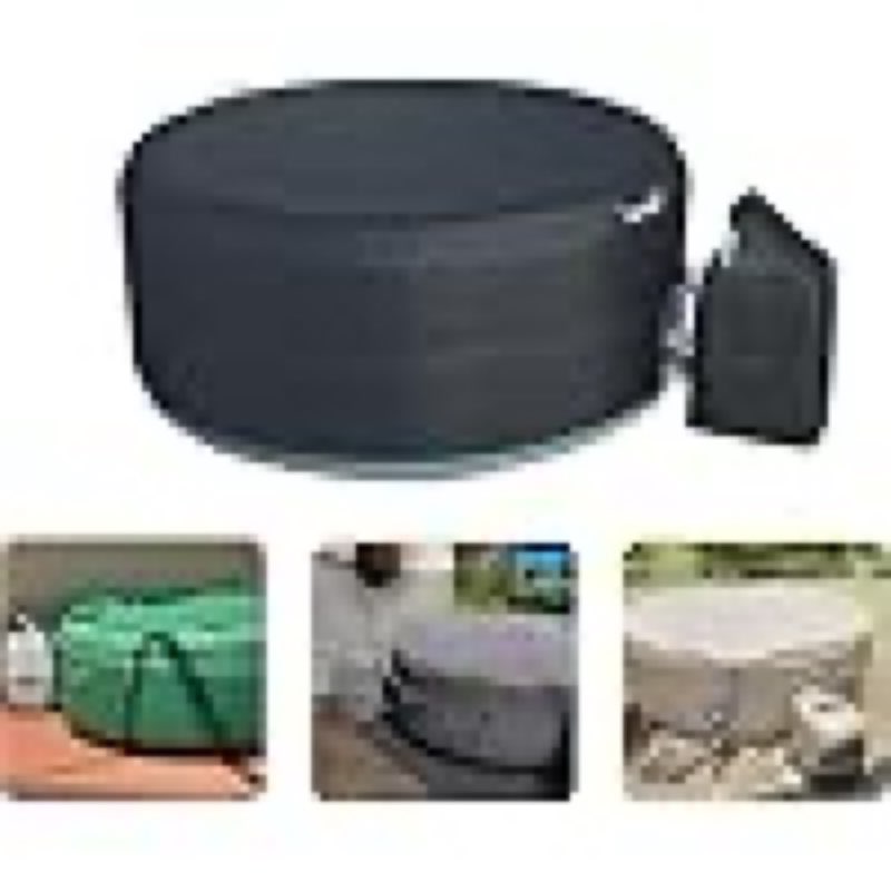xcz hot tub cover, with pump cover. suitable for a 77-inch round hot tub, insulated/dust-proof/water-proof/sun-proof. black