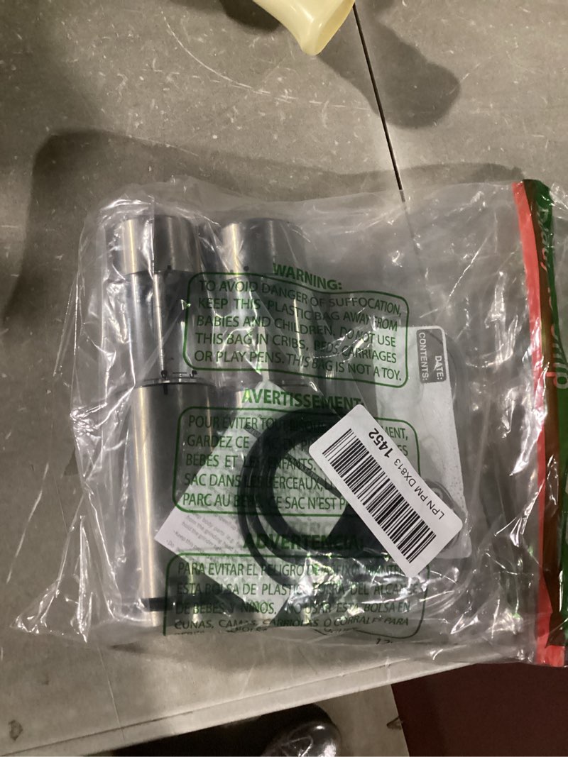 Condition photo showing Good Condition for Electric Salt and Pepper Grinder Set Rechargeable, Automatic Salt and Pepper Shakers Mills External Adjustable Coarseness, Kitchen Gadgets, Stocking Stuffers Christmas Cooking Gifts for Men Women Storage Base-Stainless Steel Set