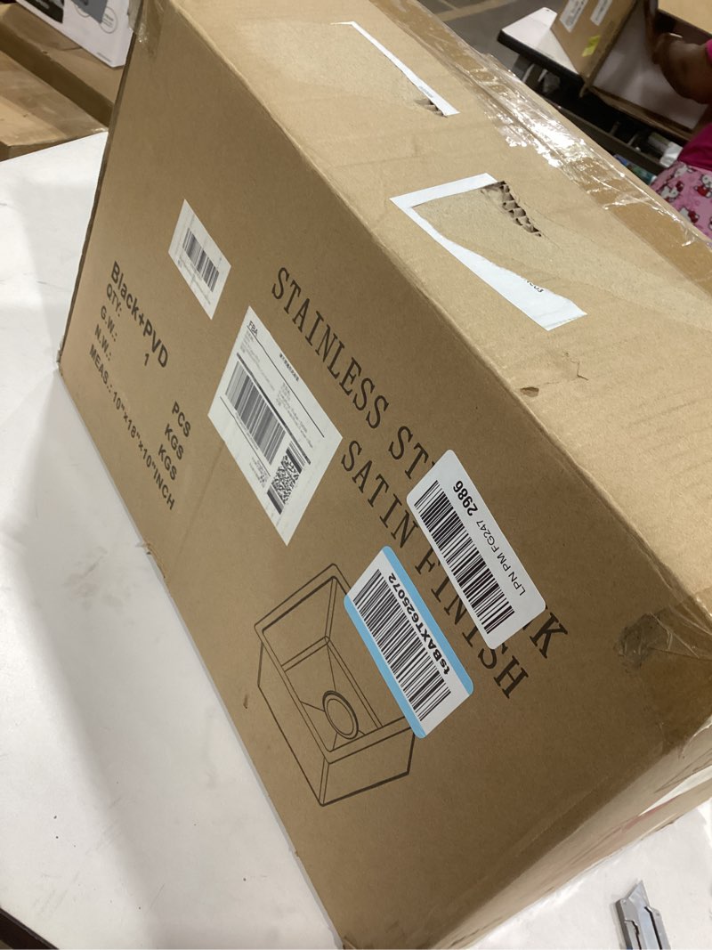 Condition photo showing Good Condition for 10 Inch Black Bar Sink Undermount-VASOYO 10x18 Undermount Wet Bar Sink Small Rv Kitchen Sinks 16 Gauge Black Stainless Steel Single Bowl Island Basin with Bottom Grid&Drain 10"x 18"x 8 Black