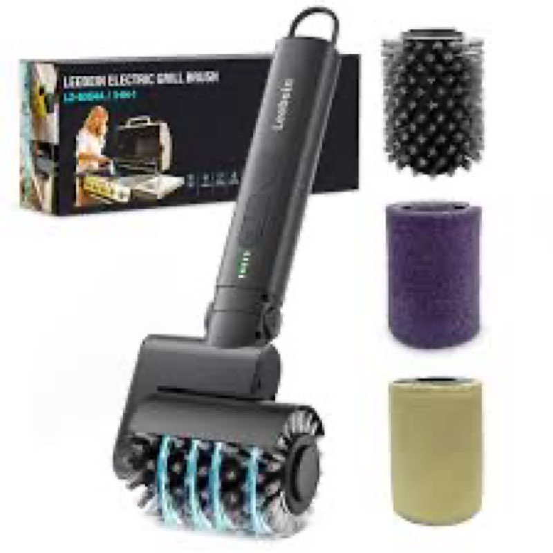 Leebein Electric Grill Brush for Outdoor, 2026 Upgraded BBQ Grill Cleaner with 3 Heads, 3-Speed & An
