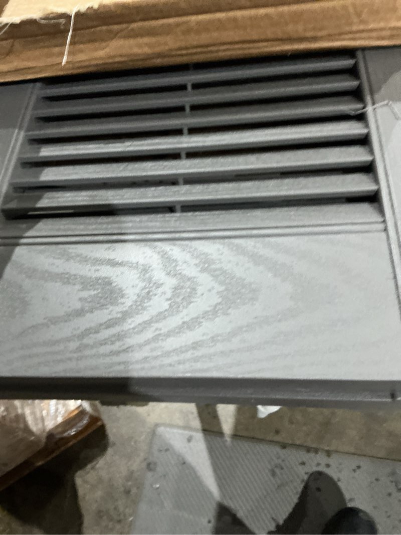 Condition photo showing Good Condition for lifetime vinyl lp2s14x05500tg standard two equal panel vinyls, raised panel vinyl shutters, w/installation shutter-lok's & matching screws (per pair), 14 3/4"w x 55"h, tuxedo grey 018 - tuxedo grey 14.75-in. w x 55-in. h