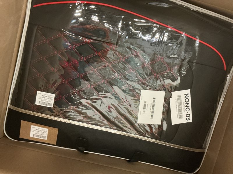 Condition photo showing Good Condition for Dodge Ram Seat Covers, Waterproof Leather Ram Seat Cover Compatible with 2009-2026 RAM 1500 2500 3500 Truck Pickup Crew Cab Quad Cab (Black Red, Full Set(Curved Back)) Black Red Full Set(Curved Back)