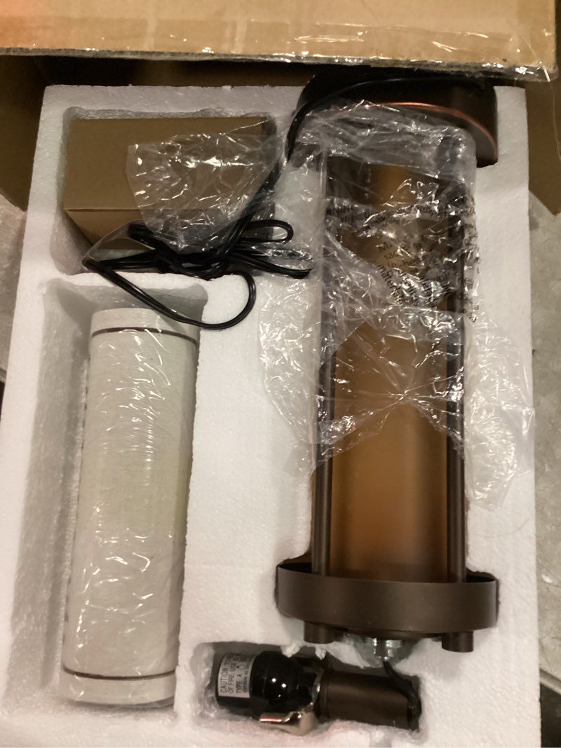 Condition photo showing Good Condition for roria farmhouse table lamps for living room with 2 usb charging ports, vintage rustic nightstand lamp with amber glass nightlight, retro desk lamp for bedroom entryway, 2 bulbs included 1 pack-brown