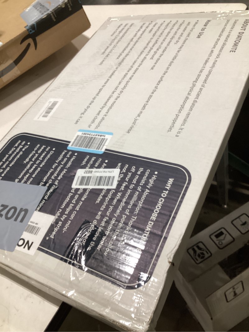 Condition photo showing Good Condition for Stone Bath Mat Diatomaceous Earth Shower Mat Non-Slip Super Absorbent Diatomite Stone Mats for Bathroom Floor/Ktichen Cuonter Quick-Drying Easy to Clean (24''*16''White)