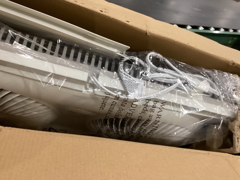 Condition photo showing Good Condition for bionaire window fan with reversible airflow blades – 3-speed settings, programmable thermostat, led display, remote control, fits 24–36" windows, no assembly required white 2 blades electronic control with lcd screen window fan