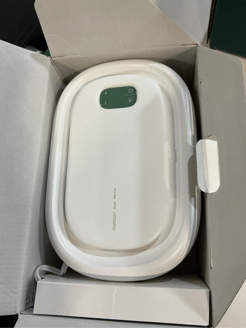Condition photo showing Good Condition for momcozy baby wipe warmer, innovative spring design, large capacity wipes dispenser, fast and even heating, 4 modes of temperature heating control, diaper wipe warmer with night light classic ww01 60-80pcs green