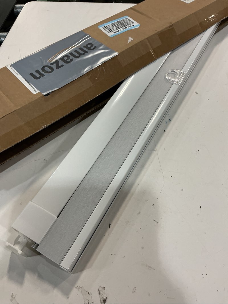 Condition photo showing As Is for LazBlinds No Tools No Drill Cordless Cellular Shades, Blackout Light Blocking Honeycomb Shades for Home, Thermal Insulation Blinds for Windows, 31" W x 48" H, White Blackout-white 31" W x 48" H