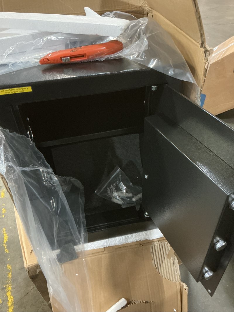 Condition photo showing Good Condition for 3.3 cuft high security safes for home use fire and water proof, large home safe with digital keypad & key lock, anti-pry fireproof safe box for cash money documents jewelry, 19.69"h x13.78"w x 12.2"d 3.2 cubic feet