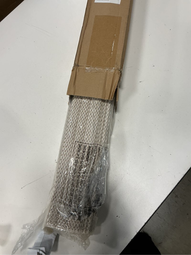 Condition photo showing New/Like New for lazblinds no drill cordless bamboo roman shades, light filtering blinds for indoor windows, roll up bamboo blinds for home, 32" w x 64" h, star-off white star-off white 32"w x 64"h