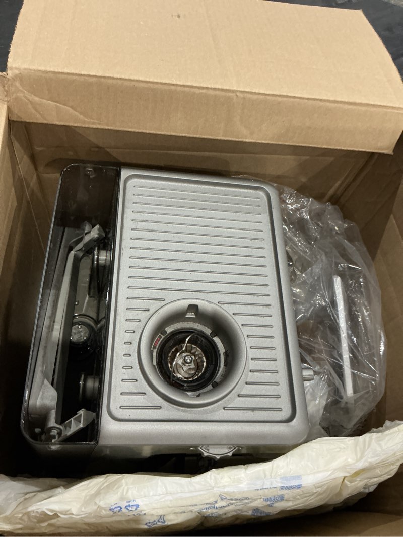 Condition photo showing As Is for incomplete used breville barista express espresso machine bes870xl, brushed stainless steel