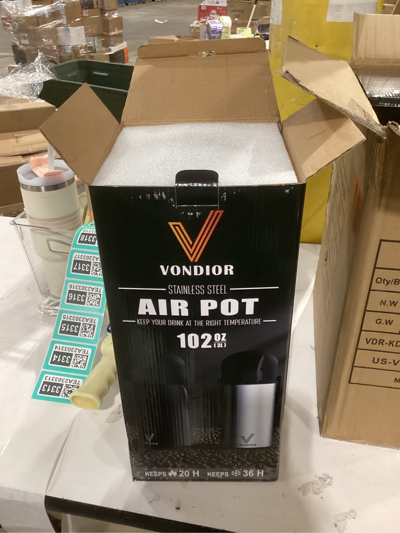 Condition photo showing New/Like New for airpot coffee dispenser with pump - 2pcs 102 oz insulated stainless steel coffee carafe - thermal beverage dispenser - coffee urn for hot/cold water, party chocolate drinks 102 ounces 2 pack
