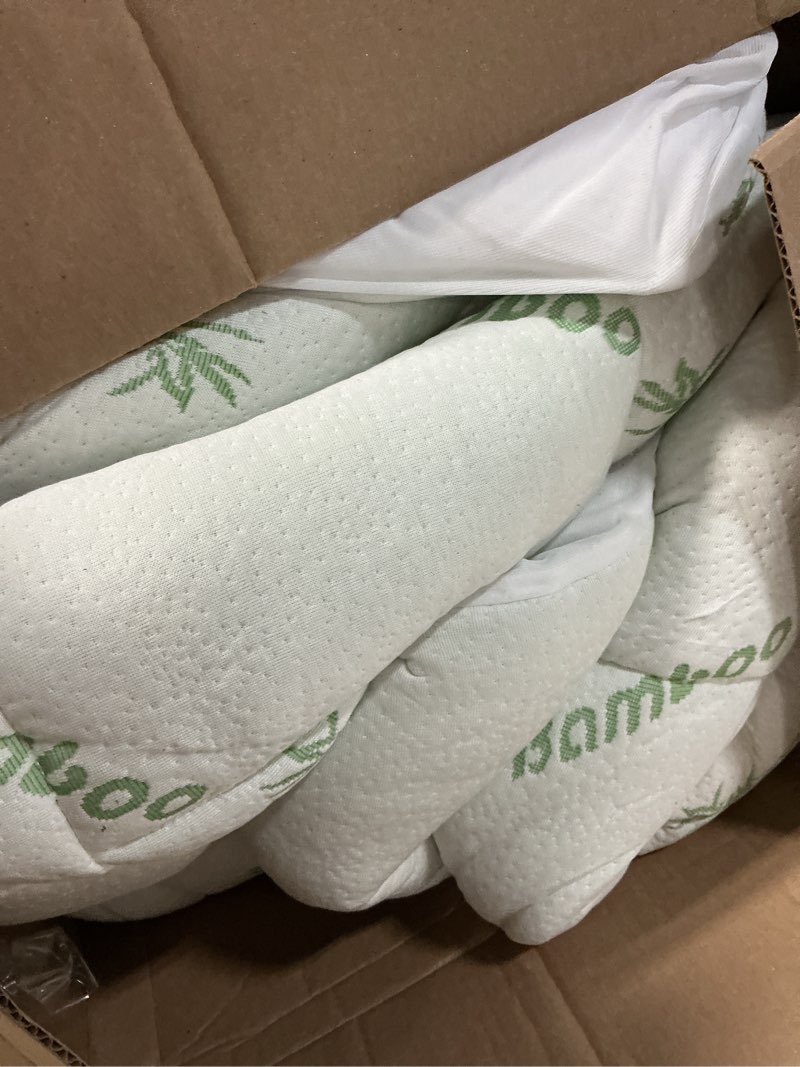 Condition photo showing As Is for Ultra Soft Queen Size Mattress Topper - Viscose Made from Bamboo Pillow Top Mattress Pad for Back Pain Relief - Naturally Cooling for Hot Sleepers, Green Green Queen