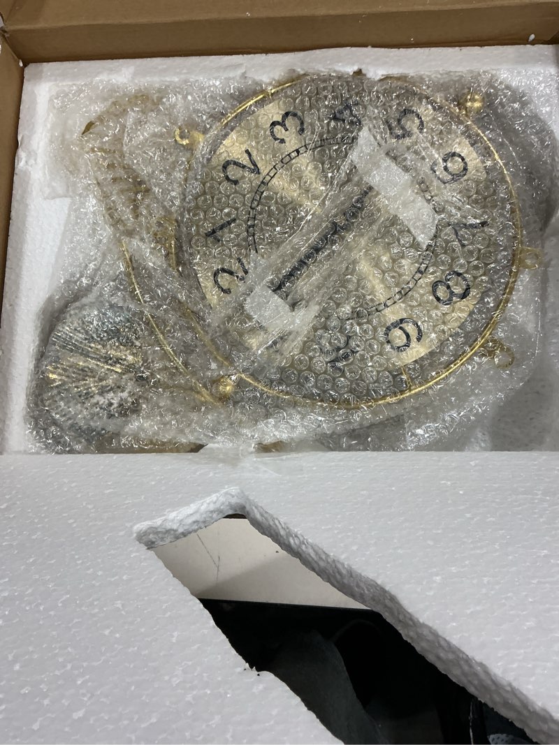 Condition photo showing New/Like New for clocks for living room, large wall clock, 3d silent wall clock, retro metal ginkgo leaf design, for bedroom kitchen decorative wall clocks?32''x18'' ? retro blue color 32 x 18 inches