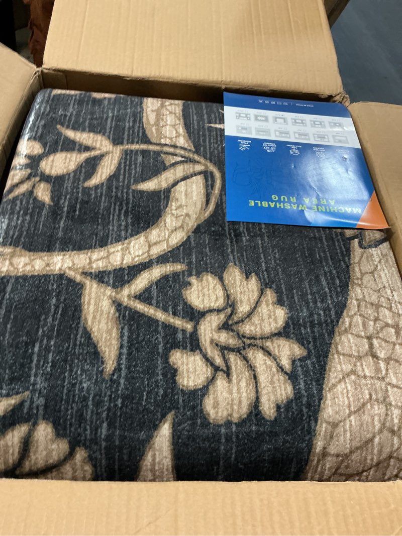 Condition photo showing Good Condition for snake 8 x 10 rug for living room washable non slip forest soft low-pile stain resistant thin large throw carpet for bedroom dining room office dark grey dark grey 8' x 10' (rectangular)