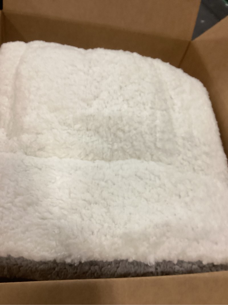Condition photo showing As Is for Cymula Mattress Topper Queen Size for Back Pain Extra Thick Sherpa Mattress Pad Bed Soft Pillow Top Mattress Cover with 900GSM Fluffy Down Alternative, 8-21" Deep Pocket, White White Queen
