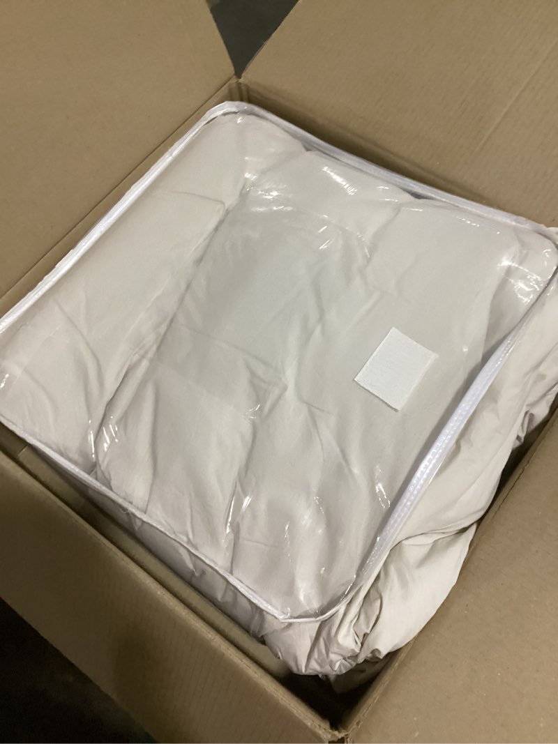 Condition photo showing As Is for (beige) calvin klein - king comforter set, modern cotton washed percale bedding with matching shams, oeko-tex certified (washed percale camel brown, king) king washed percale camel brown