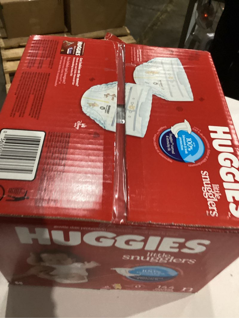 Condition photo showing Good Condition for Huggies Size Newborn Diapers, Little Snugglers Baby Diapers, Size Newborn (up to 10 lbs), 144 Count, Packaging May Vary