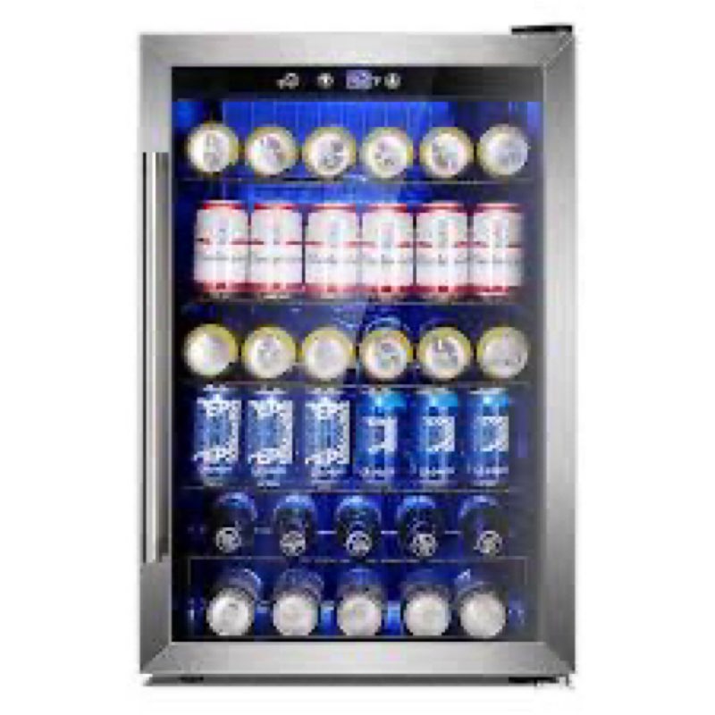 145 cans or 37 bottle single zone freestanding beverage refrigerator & wine cooler