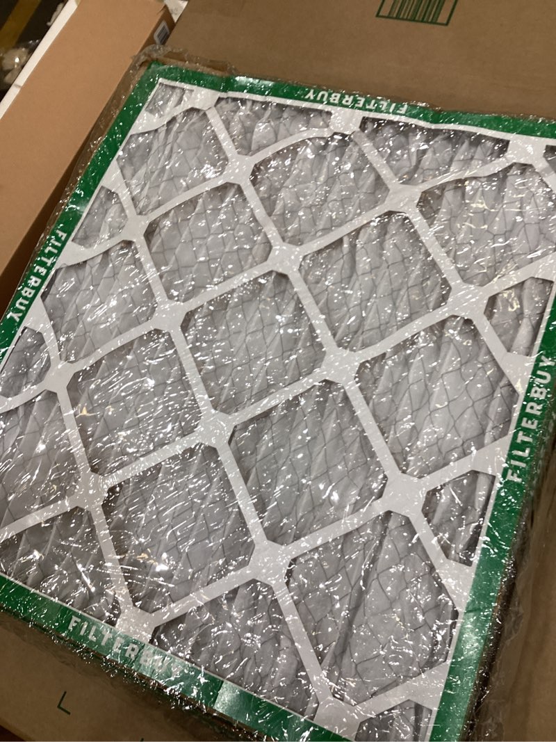 Condition photo showing As Is for Filterbuy 18x20x1 Air Filter MERV 8 Essential Dust & Allergy Defense (4-Pack), Electrostatic Pleated HVAC AC Furnace Filters Replacement, Made in USA (Actual Size: 17.50 x 19.50 x 0.75)