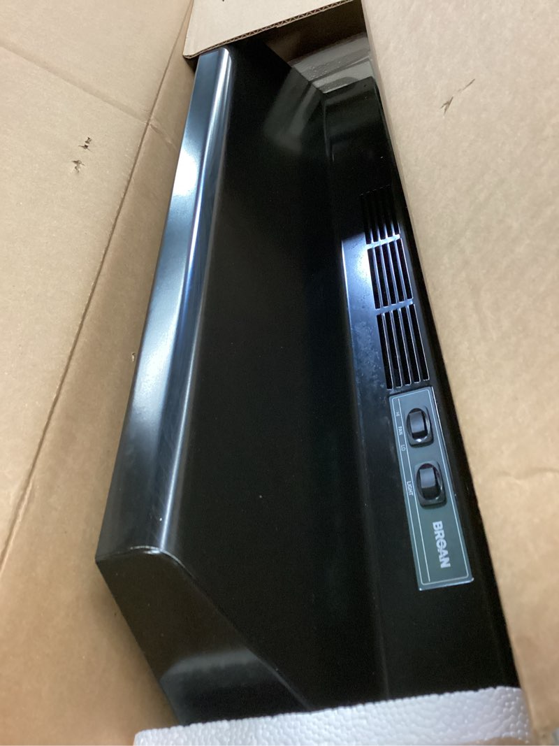Condition photo showing As Is for Broan-NuTone 413023 Ductless Range Hood Insert with Light, Exhaust Fan for Under Cabinet, 30-Inch, Black