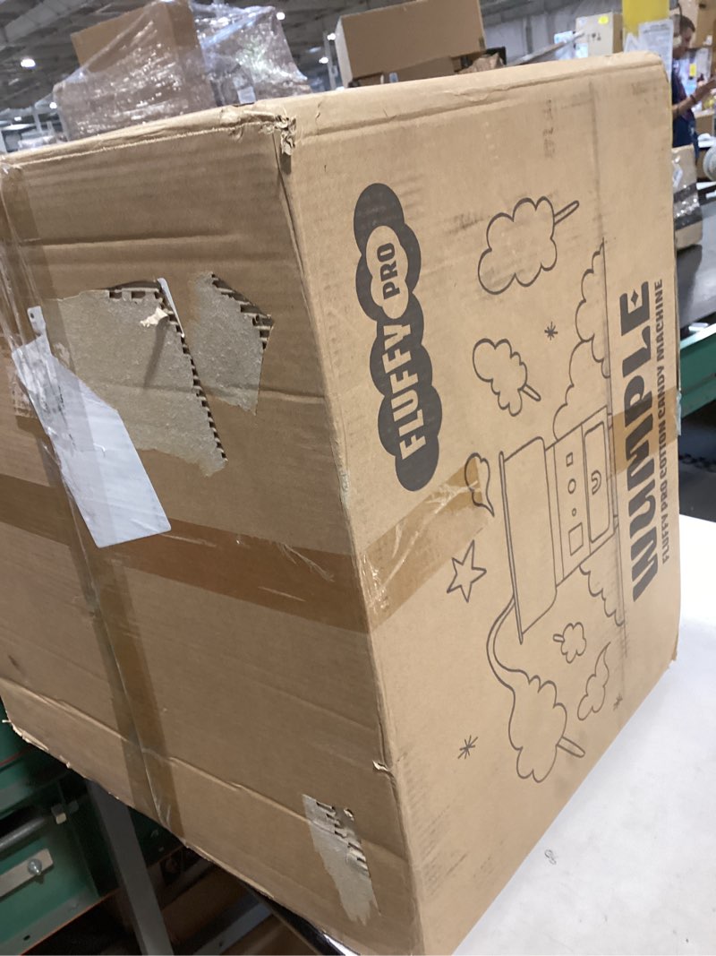 Condition photo showing As Is for professional cotton candy machine - commercial electric maker with drawer & large stainless steel bowl - fast heat-up - perfect for parties & business - blue machine only