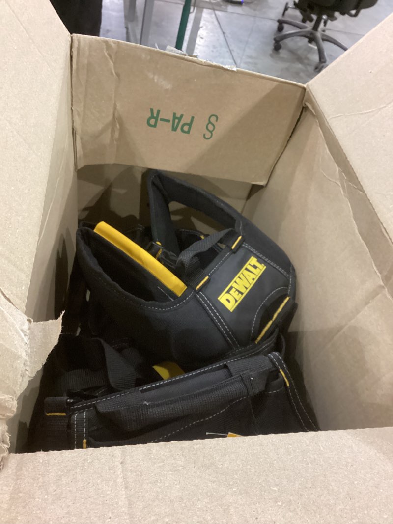 Condition photo showing As Is for DEWALT Professional Tool Belt Organizer With Suspenders and 25 Pockets, Heavy Duty Construction (DWST540602)