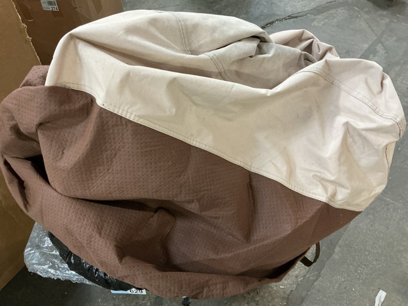 Condition photo showing As Is for vailge patio chair covers, lounge deep seat cover, heavy duty and waterproof outdoor lawn patio furniture covers (2 pack - large, beige & brown) 2 pack - large beige & brown